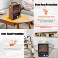 thumbnail image 2 of SYNGAR Space Heater for Indoor Use, 1500W Freestanding Fireplace Heater with Realistic Flame, 12 Inch Portable Stove Heater with Overheat Protection, Control Panel, Safe for Office Use, Brown, 2 of 11