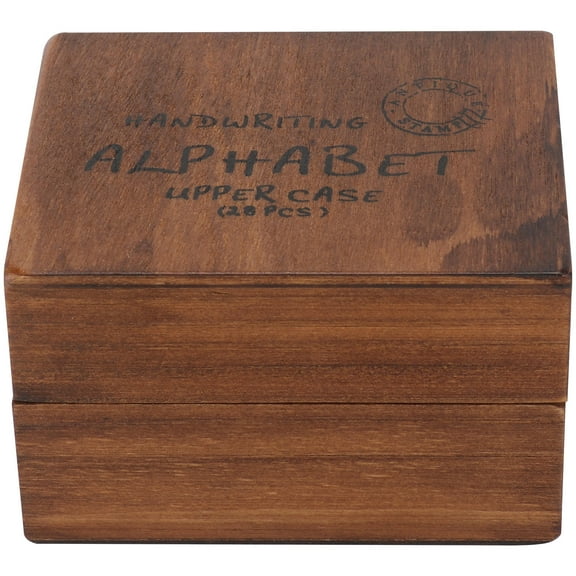 FUTUREORYY DIY Stamps Wooden Antique Stamps 28pcs Brown for Creative Craft Projects