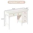 thumbnail image 4 of DreamCurship White Desk with 4 Drawers, Computer Desk with Storage, Home Office Desk for Small Spaces, Modern Makeup Vanity Dressing Desk, White, 4 of 9
