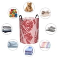 thumbnail image 3 of Lsque Red Meat pattern Laundry Hamper Basket, Tall Woven Rope Hamper Basket for Clothes, Lightweight Storage Basket, Collapsible Waterproof-Small, 3 of 8