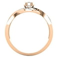 thumbnail image 3 of Dazzlingrock Collection Round White Diamond Solitaire Crossover Twist Promise Bridal Ring for Women (0.20 ctw, Color I-J, Clarity I2-I3) in 10K Rose Gold, Size 4, 3 of 6