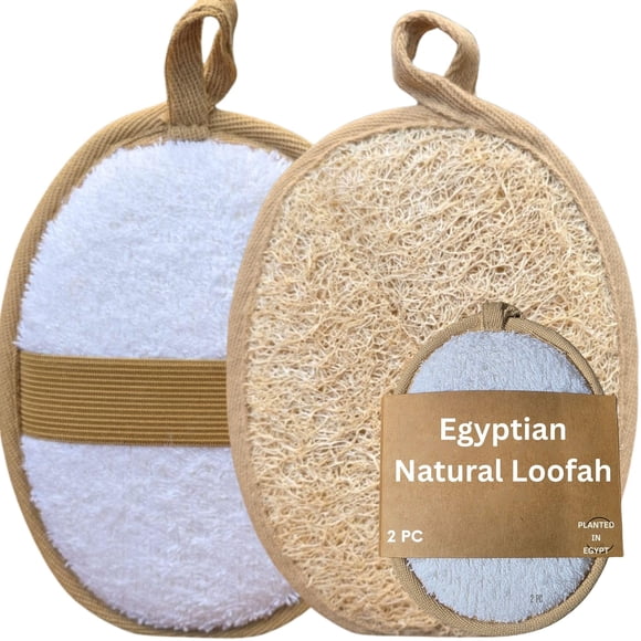 Body Scrubber Crafts of Egypt - Almohadilla para lufa natural egipcia (paquete de 2 unidades)