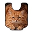 thumbnail image 2 of Gumesh Cute Cat U Shaped Bathroom Rugs Toilet Mat Cute Contour Rug Non Slip Water Absorbent Funny Bathroom Decor Washable Green Toilet Rug 20x16 Inch, 2 of 6