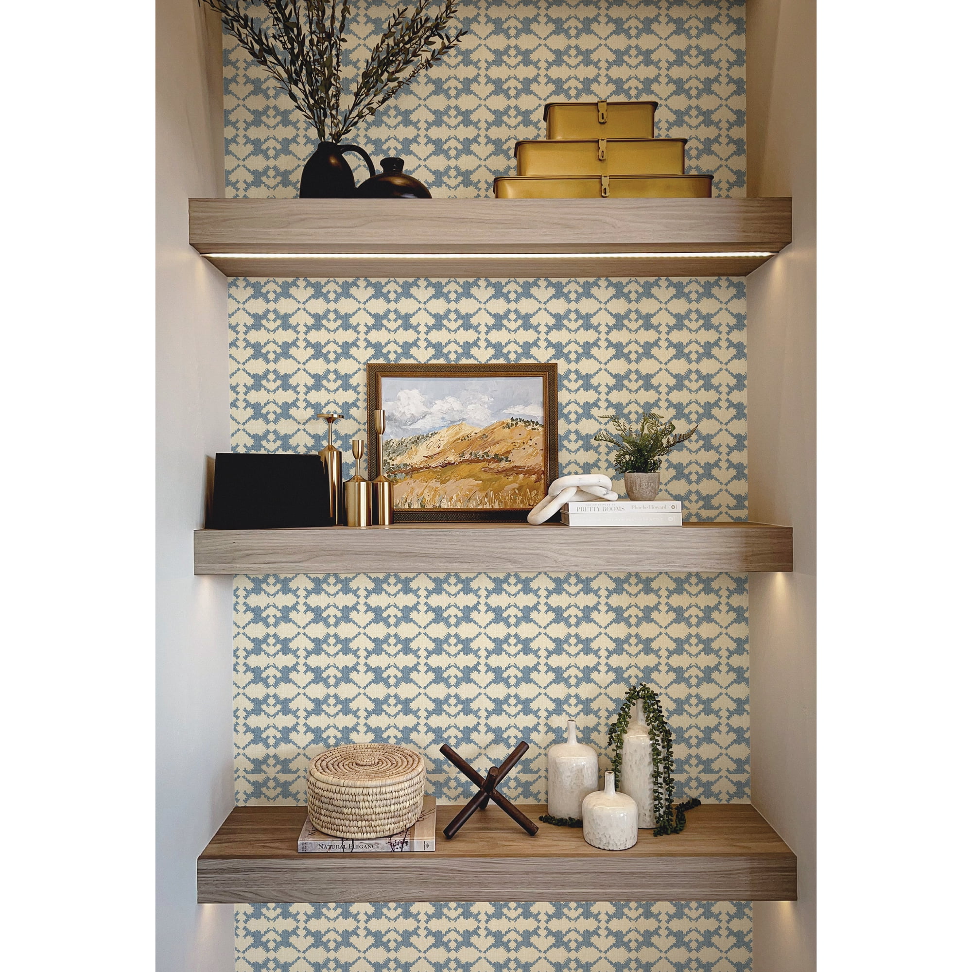 Better Homes & Gardens Blue Arcos Geo Geometric Peel and Stick Wallpaper, 20.5" x 18'