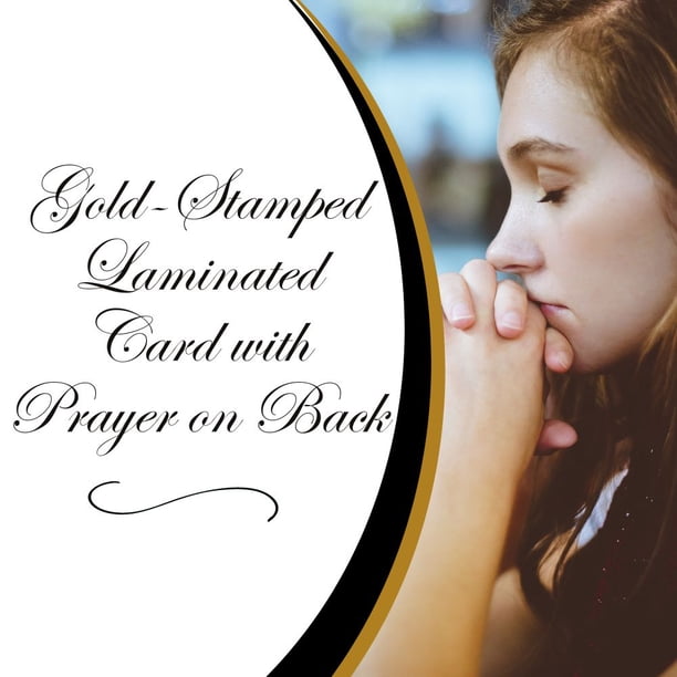 knee length dresses for ladies Lovely Lady Dressed in Blue Catholic Prayer Holy Card Pack of 50 main image 1