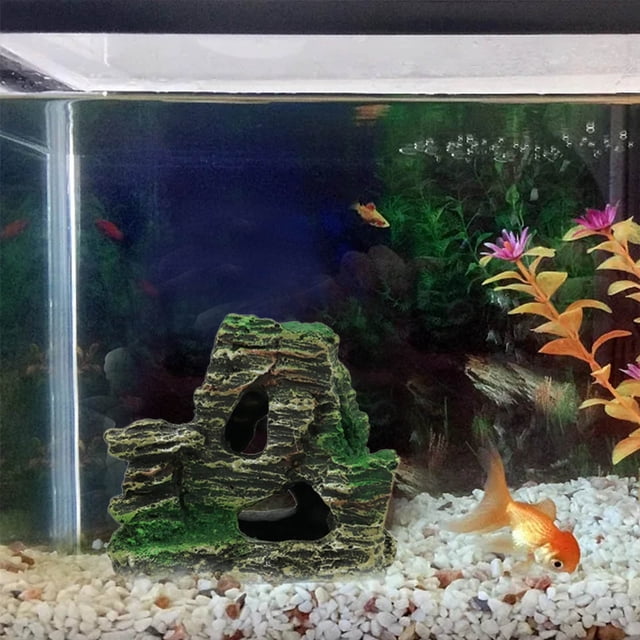 Mini acuario de rocalla de montaña Jianfeng, rocalla de resina, decoración para acuario pequeño