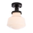 thumbnail image 4 of Lyle 1 light Black and frosted white glass Flush mount, 4 of 7
