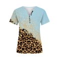 thumbnail image 5 of ICHUANYI Clearance Women Fashion Summer Sexy Fold Printed Regular Women Short Sleeves V Neck Button Top(Sky Blue, S) ICHUANYI WER2023081404989, 5 of 5