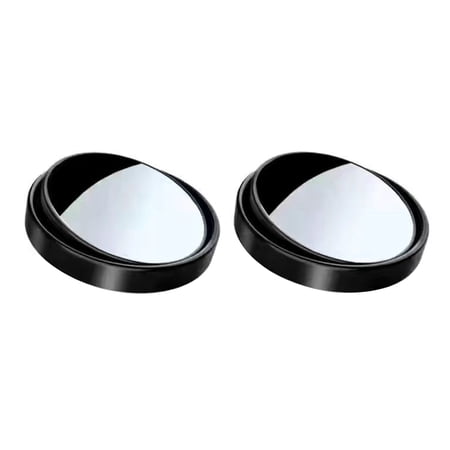 Pebbuoy 2Pcs Car Blind Spot Rearview Mirror Wide-Angle Lens Design 360-Degree Adjustable Frameless Convex Side Auxiliary Mirror Auto Parts