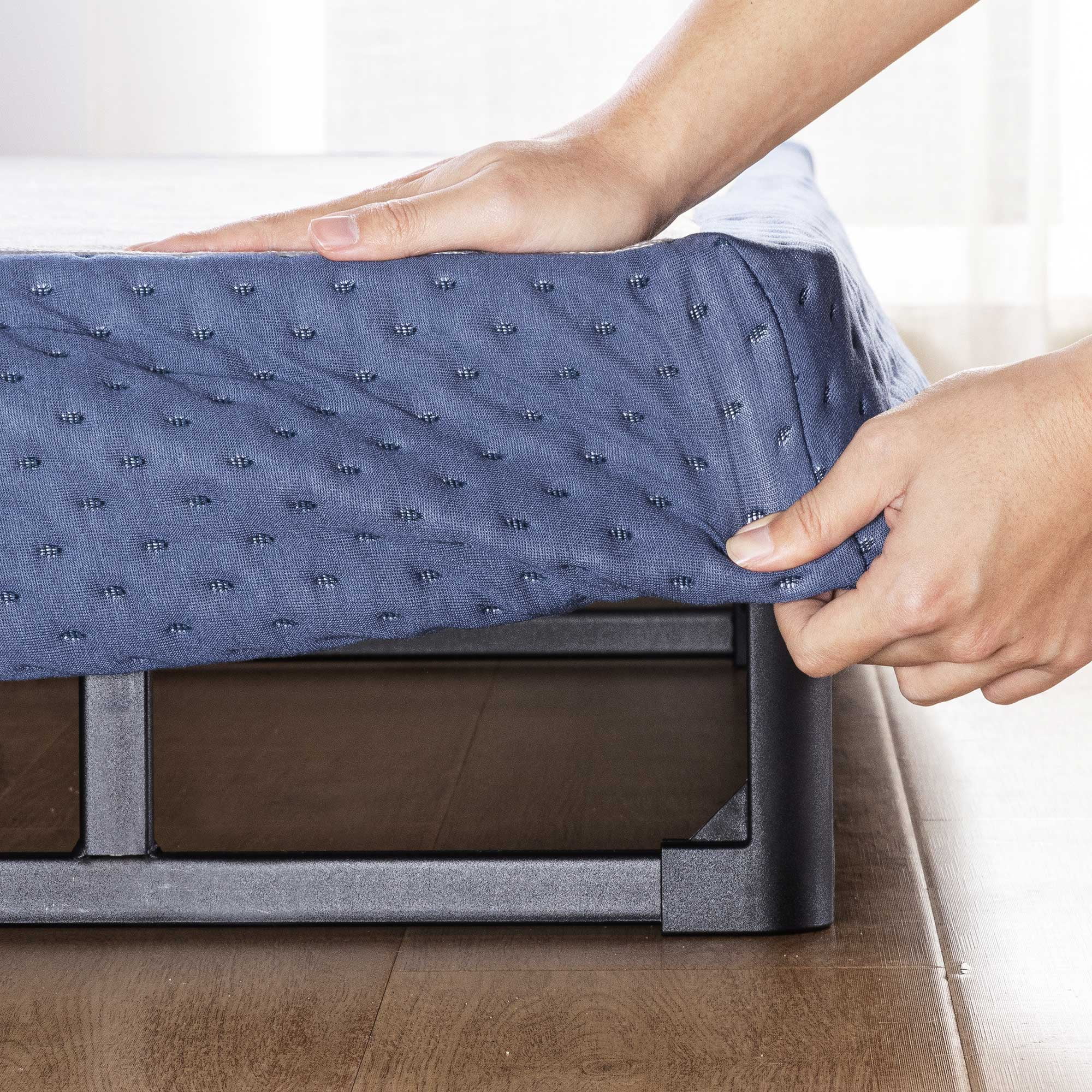 Mellow 9" Box Spring, Heavy Duty Steel, Easy Assembly, Navy, Queen