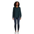 thumbnail image 4 of Time and Tru Women's Button Down Flannel Shirt with Long Sleeves, Sizes XS-3XL, 4 of 6