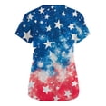 thumbnail image 5 of Women V Neck Short Sleeve Printed Scrub Top with Star Pattern and Two Front Pockets for Work Uniforms Blue L, 5 of 5