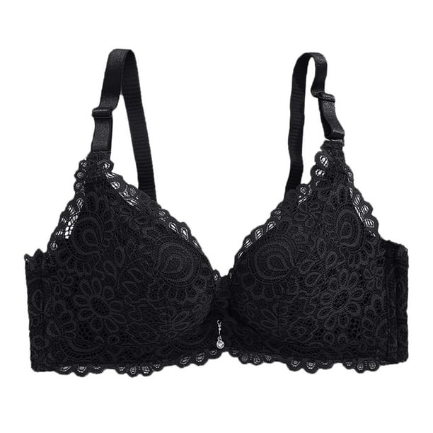Aligament Bra For Women Plus Size Unwired Lace Fashion Embroidered  Adjustable Bra Size 34/75 