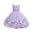 thumbnail image 2 of Riecok Flower Girl Princess Dresses Sleeveless Sequin Ruffle A Line Princess Dresses Halloween Birthday Party Kid Patchwork Tulle Skirt Formal Gown Dresses Purple 8 Years, 2 of 8