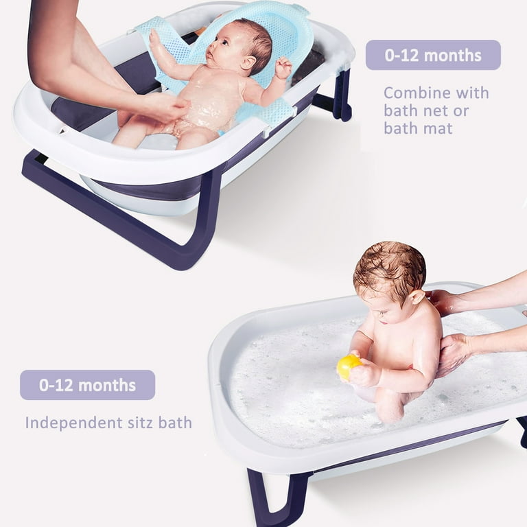 Baby Bath Tub Newborn Baby Foldable Baby Bath Tub Pad & Chair & Shelf –  Keter Bath Seats