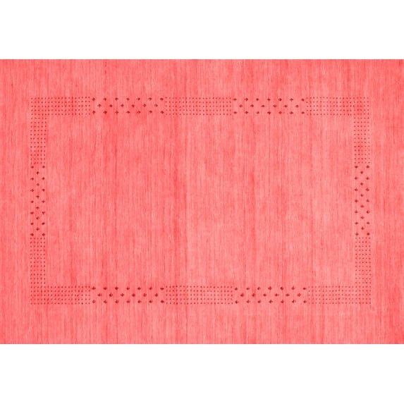 Ahgly Company Indoor Rectangle Abstract Red Contemporary Area Rugs, 8' x 12'
