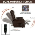 thumbnail image 6 of Large Power Lift Recliner Chair with Massage and Heat for Elderly,Faux Leather Overstuffed Wide Recliners with USB and Type C Ports, 2 Steel Cup Holders,Brown, 6 of 10