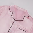 thumbnail image 4 of Gyratedream 4-14Y Child Boy Girl Silk Satin Pajamas Set,Short Sleeve Tops+Shorts Sleepwear Suit, 4 of 7