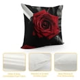thumbnail image 4 of COMIO  Red Throw Pillow Covers Red Rose Gray Decorative Couch Pillow Covers for Living Room Bedroom Outdoor Pillow Covers Red Flower Spring Summer Pillow Covers Floral Black Red, 4 of 5