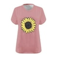thumbnail image 4 of GaThRRgYP Women's Short Sleeve Tops for Summer Events,Women's Oversized V-neck Short Sleeved Solid Summer Base Shirt Sports T-shirt Pink XXL, 4 of 4