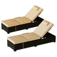 thumbnail image 1 of Outdoor Chaise Lounge Chair Set of 2, PE Wicker Recliners With Adjustable Backrest, Sunbathing Rattan Reclining Chair With Thicken Cushion, 1 of 8