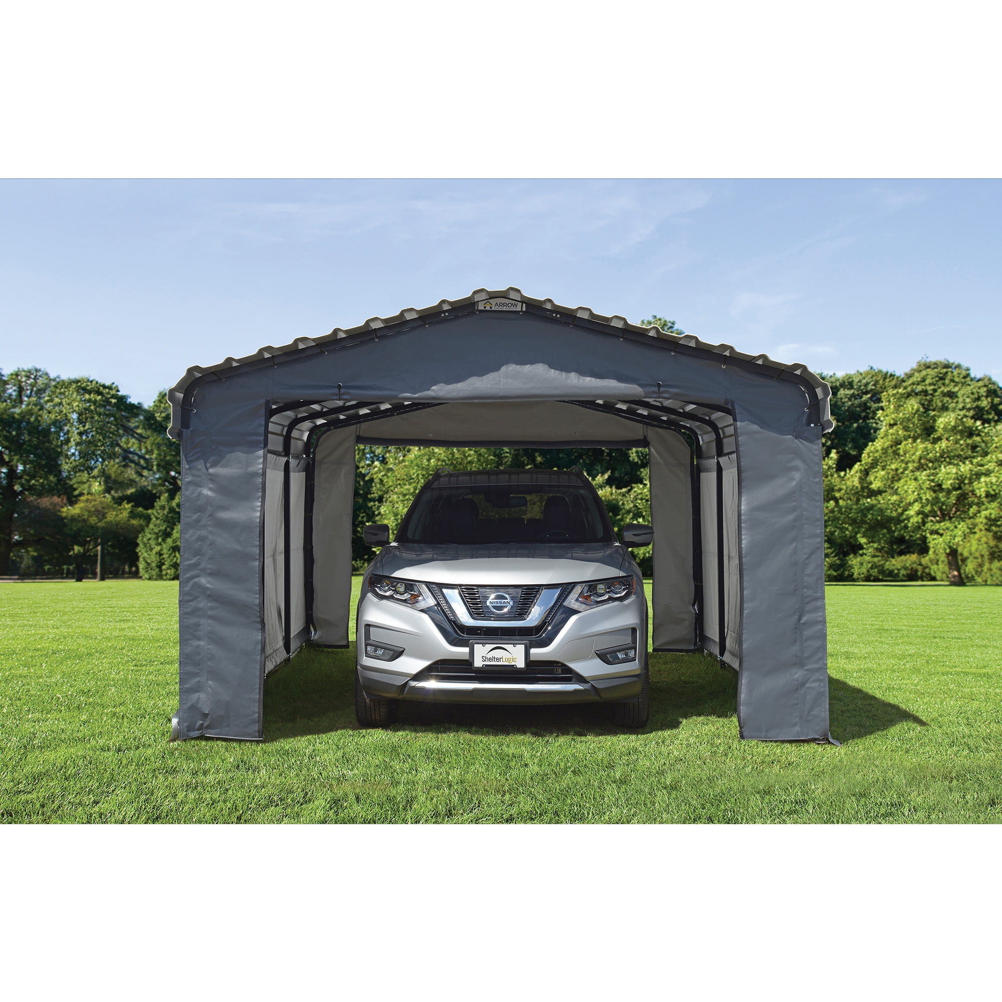 Arrow 12 x 20 x 8 ft Grey Carport Enclosure Kit