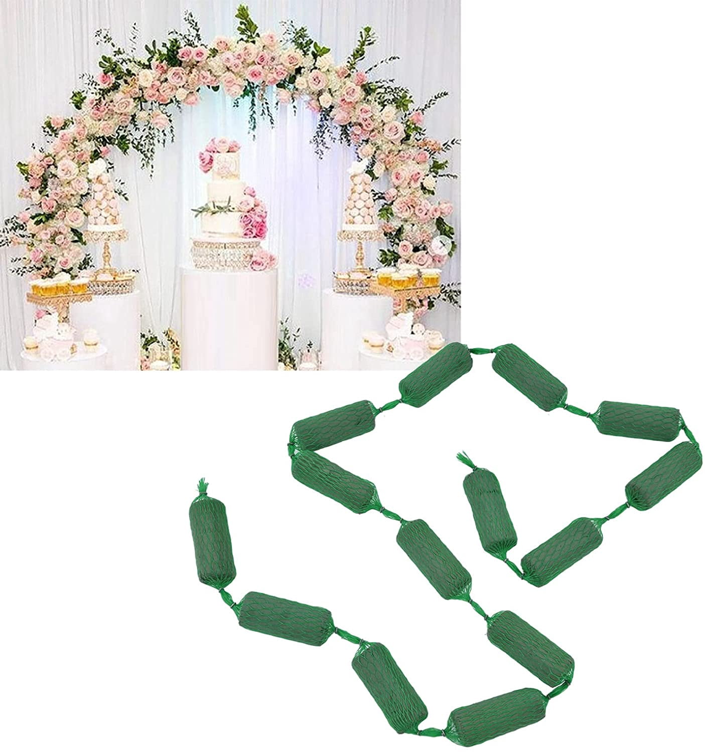 Namzi 14pcs Floral Foam Bricks,Flexible Floral Foam Garland for Fresh Flowers,Water Absorption Flower Holder for Wedding Holiday Home Decor，Total length 82.7 inches（13x5cm）