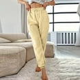 thumbnail image 2 of Summer Pants for Women Pants for Women Dressy Womens Comfy Casual Pajama Designer Wide Leg Yoga Trousers Leather Corduroy Small Sweatpants Fashion Womens Beige S, 2 of 7