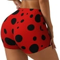 thumbnail image 3 of Athletic Shorts for Women, Ladybug Pattern Seam Womens Shorts High Waisted Sport Running Workout Gym, 3 of 8