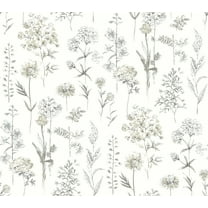 Chesapeake Bergamot Light Grey Wildflower Wallpaper