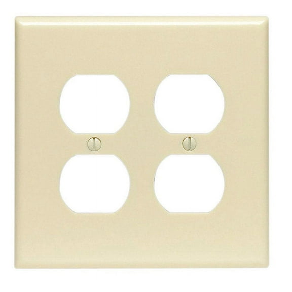 Leviton 80516-I Ivory Midway Two Gang Duplex Receptacle Wall Plate