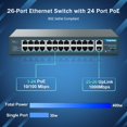 thumbnail image 2 of Conmutador PoE Yuanley de 26 puertos y 400 W de potencia, 24 PoE+, 2 Uplink Gigabit, 2 of 7