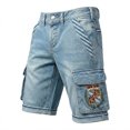 thumbnail image 3 of Men's Running Shorts Printed Relaxed Fit Zipper Button Pocket Shorts Loose Fit Cargo Shorts, 3 of 3