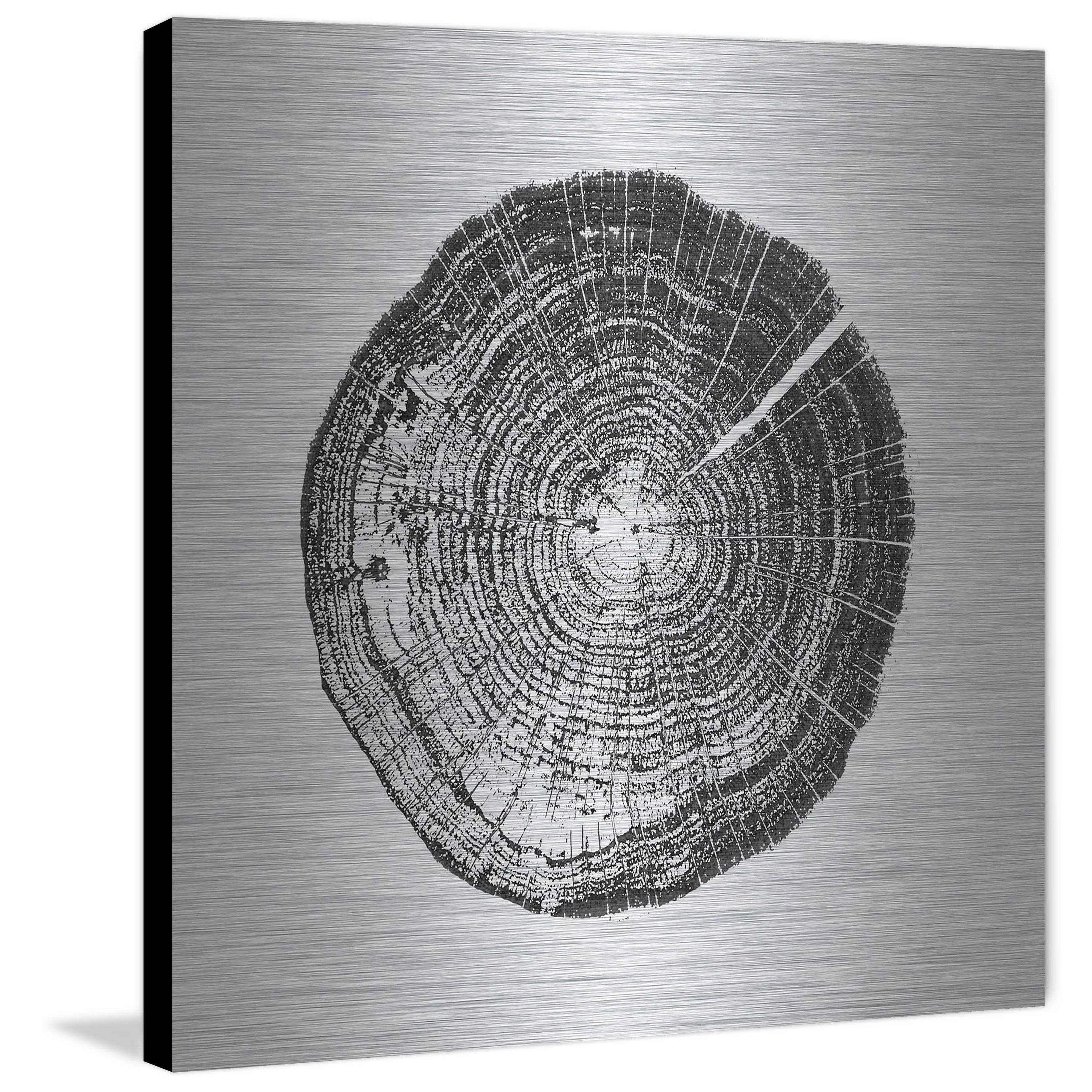 Marmont Hill "Log Cutout Black" By Amanda Greenwood Painting Art Print On Brushed Aluminum, 40.0" x 1.5"
