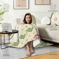 thumbnail image 4 of Wearable Blanket,Green and Pink Dinosaur Pattern Hooded Wearable Flannel Blanket for Adults & Teens,Winter Poncho Shawl Wrap Cape Cozy Anti-Pill,50"x60", 4 of 5