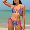 thumbnail image 2 of WREESH Womens Two Piece Swimsuit String Bikini Sets Halter Backless Sexy Three-Point Swimsuit Set Beach Bathing Suit Hot Pink, 2 of 4