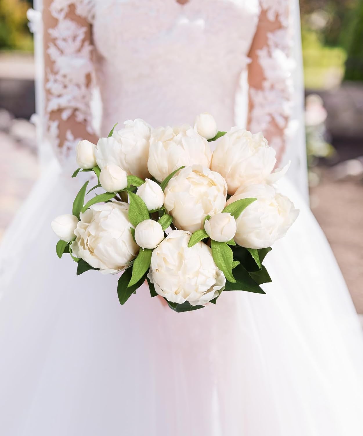 Champagne Artificial Peonies Silk Peonies with Stems Real Look Fake Peonies Artificial Flowers for Wedding Centerpieces Bridal/Baby Shower Party Decorations (Champagne)