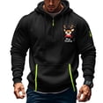 thumbnail image 2 of SERTG Men's Cargo Hooded Sweatshirt Winter Christmas Print Long Sleeve Half Zip Multiple Pockets Warm Comfortable Casual Top Men's Christmas Tops(Black,4XL), 2 of 4
