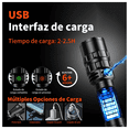 thumbnail image 5 of "Lámpara Táctica Led Recargable 10000 Lm Recargable Por Usb Belug Blanco Negro ", 5 of 5