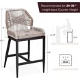 thumbnail image 2 of Outdoor Bar Stool, Set of 2, Home Back Dining Chair, Modern Patio Bar Stools with Backrest and Arm, 2 of 7