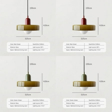 

XULHAN Colorful Nordic Glass Pendant Light - Single Candy Color Lamp for Indoor Decorative Fixtures in Living Room Bedroom Study and Dining Room