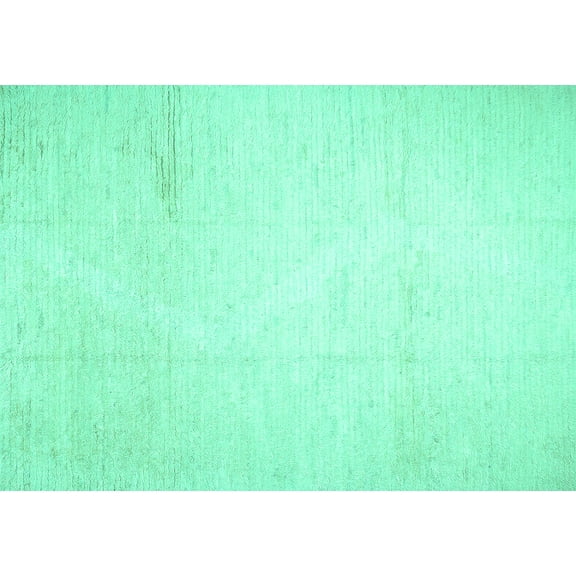 Ahgly Company Indoor Rectangle Solid Turquoise Blue Modern Area Rugs, 7' x 9'