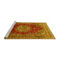 thumbnail image 2 of Ahgly Company Machine Washable Indoor Square Medallion Yellow Traditional Area Rugs, 8' Square, 2 of 4