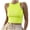 Yellow, variant on Qiopertar Women's Sleeveless Ribbed Tank Tops Casual Summer Short Sleeveless T-Shirts Round Neck Basic Comfy Stretchy Crop Tops, Sky Blue L