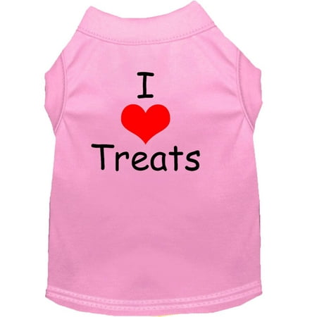 Pet Dog Cat Shirt Screen Printed, "I Love Treats"