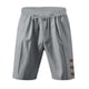thumbnail image 4 of pstuiky Pantalones cortos para hombre, Pantalones cortos de lino con cintura elástica y botones de color liso para hombre, versátiles y a la moda. Pantalones cortos cargo, 4 of 8