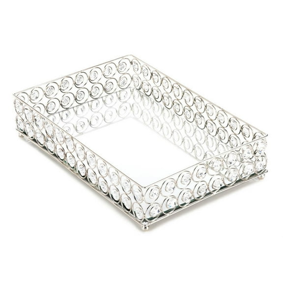 Koehler 10017443 13 Inch Shimmer Rectangular Jeweled Tray, 15.5 x 11.4 x 5 inches, No Color