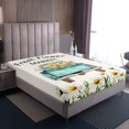 thumbnail image 3 of Erosebridal Daisy Fitted Sheet Full, Spring Flower Bedding Set Full Size, Farm Car Decor, 3 Pieces,（No Top Sheet）, 3 of 6