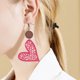 thumbnail image 4 of Decoraciones para el día de San Valentín Regalo para el día de San Valentín Pendientes geométricos redondos de madera Pendientes redondos ahuecados vintage Gran joyería llamativa y ligera para mujeres, 4 of 6
