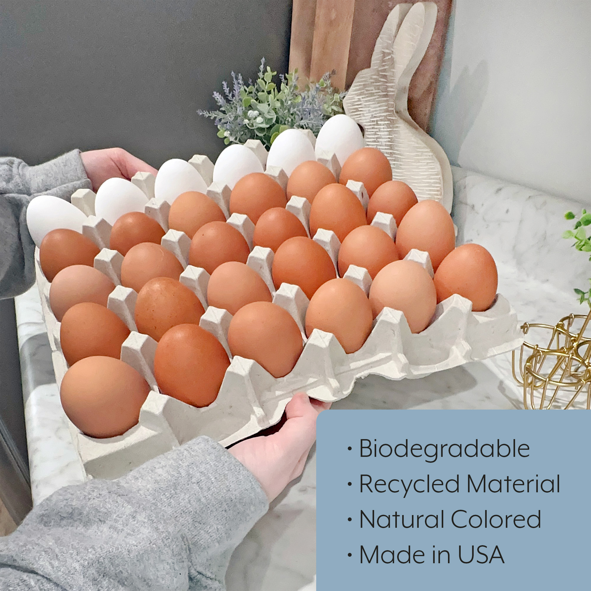 Cornucopia Brands 30-Count Egg Flats (18 Trays); Biodegradable Recycled Material Chicken Egg Cartons, Each Holds 30 Eggs